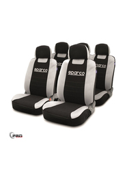 Sparco Classic Universal Seat Cover, 4 Pieces, Grey/Black