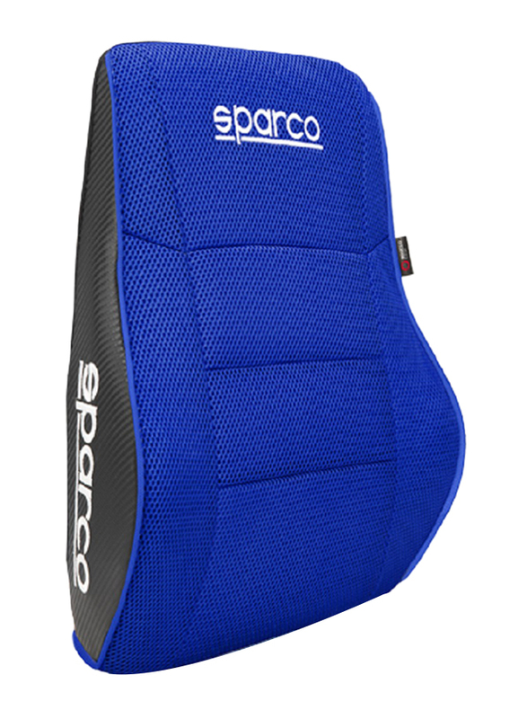 Sparco Mesh Fabric Memory Foam Lumbar Support, Blue