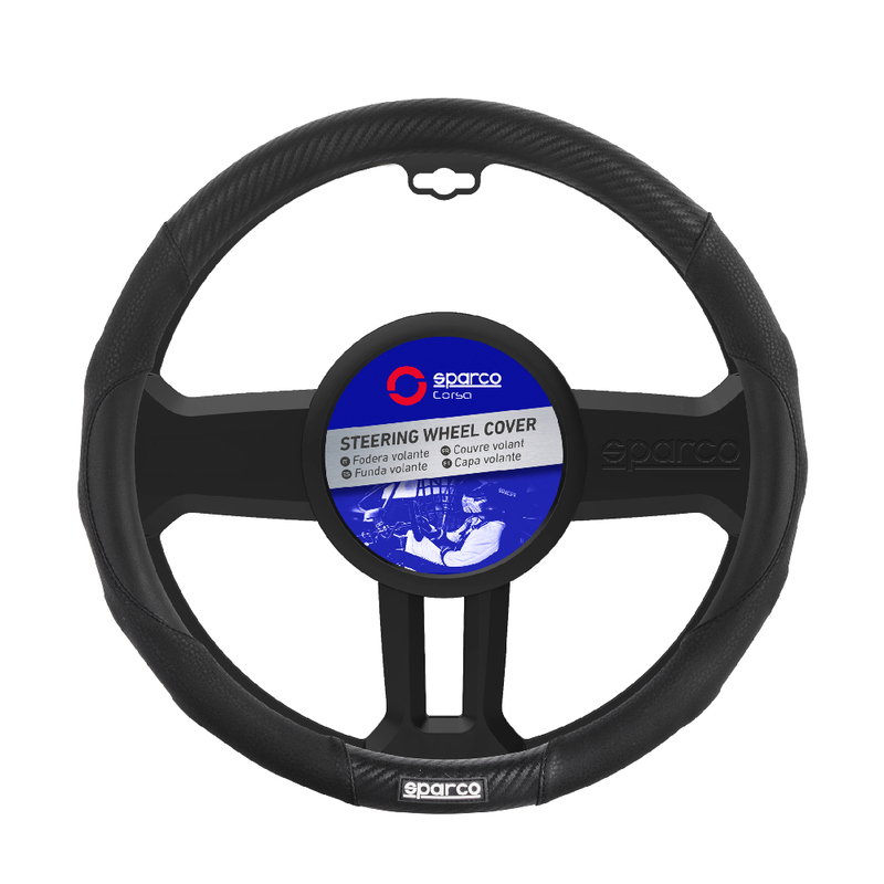 Sparco Steering Wheel Cover Black PVC + Diamond PVC+ Stitching