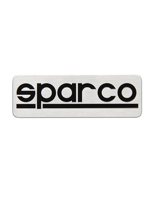 Sparco Corsa Emblem Sticker, Silver/Black