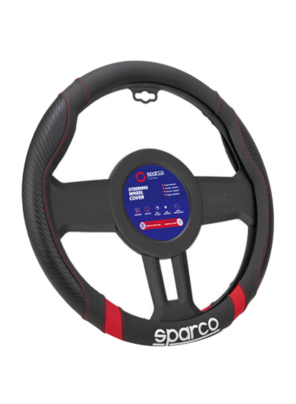 Sparco Steering Wheel Cover, 38 x 8.2cm, Red