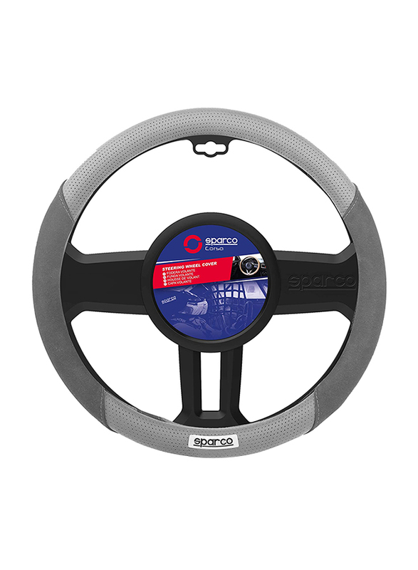Sparco Universal Suede/Leather Steering Wheel Cover, 38cm, Grey