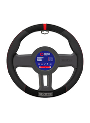 Sparco Steering Wheel Cover, 38 x 8.2cm, Red/Black