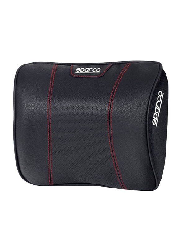 Sparco Neck Pillow Perforated PVC + Memory Foam Black