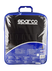 Sparco Lazio Universal Polyester Seat Cover Set, 11 pieces, Black/Silver