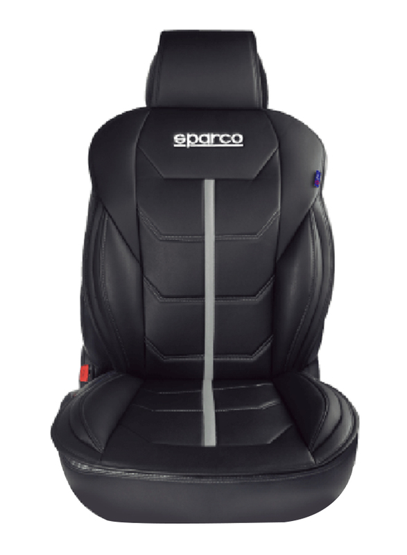 Sparco Ferrara PVC Backrest Seat Cushion, 7mm, Black/Grey