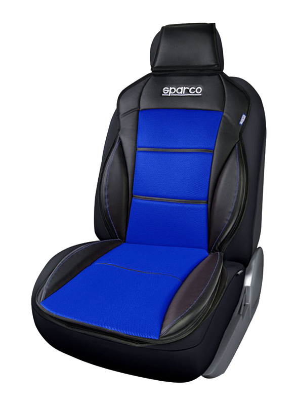 Sparco 3D Backrest Seat Cushion, 8mm, Black/Blue