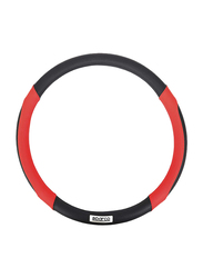 Sparco Universal Steering Wheel Cover, 38cm, Black/Red