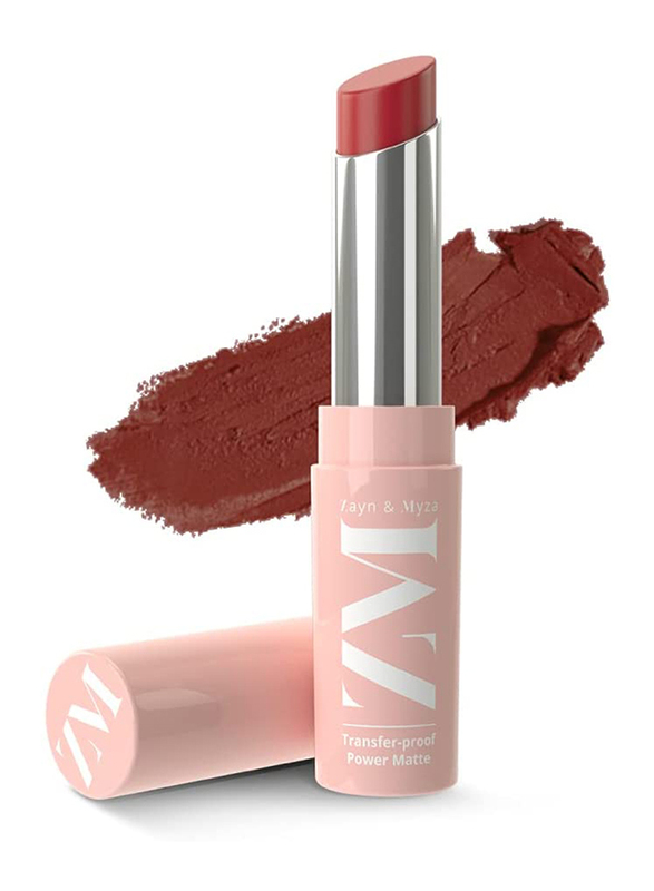 ZM Zayn & Myza Transfer-Proof Power Matte Lipstick, 3.2gm, Blushing Beauty, Pink