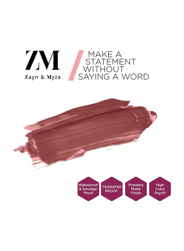 ZM Zayn & Myza Transfer-Proof Power Matte Lip Gloss, 6ml, Mystic Mauve, Purple
