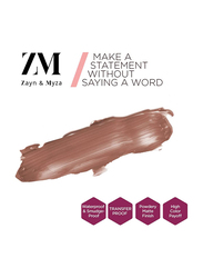 ZM Zayn & Myza Transfer-Proof Power Matte Lip Gloss, 6ml, Wooed By Nude, Brown