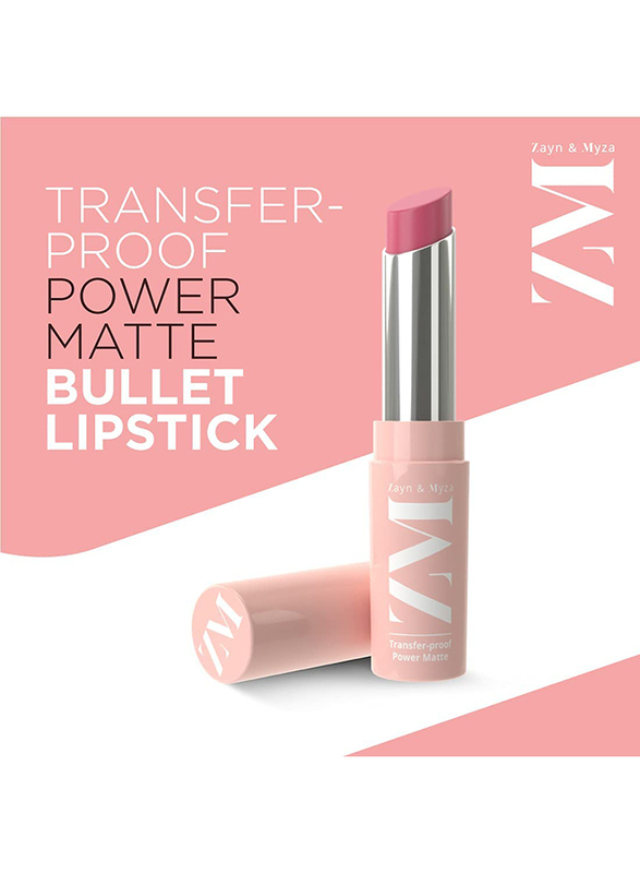 ZM Zayn & Myza Transfer-Proof Power Matte Lipstick, 3.2gm, Apricot Blush, Pink