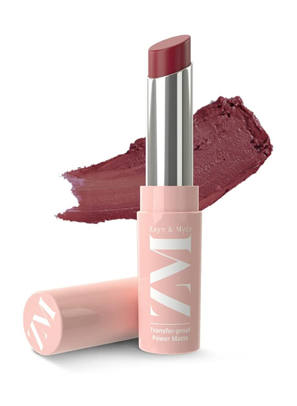 ZM Zayn & Myza Transfer-Proof Power Matte Lipstick, 3.2gm, Marvellous Mauve, Brown