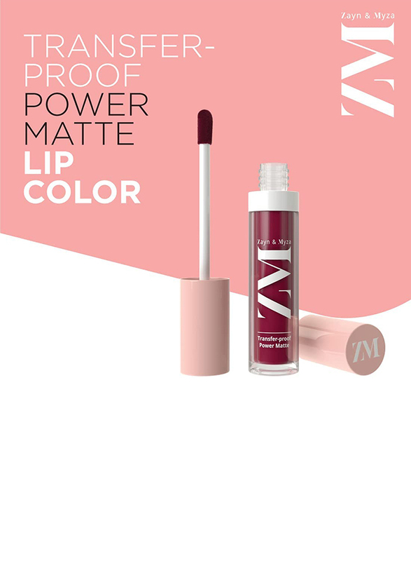 ZM Zayn & Myza Transfer-Proof Power Matte Lip Gloss, 6ml, Toasted Berry, Purple