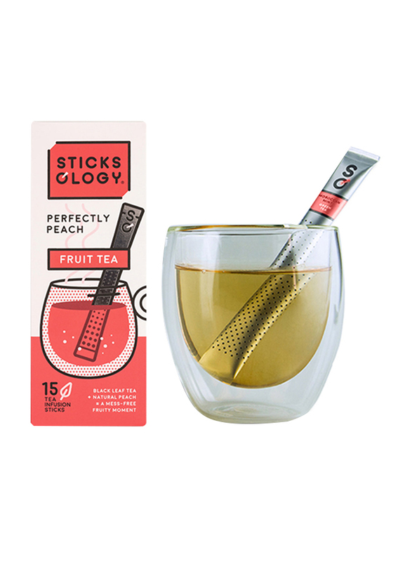 Sticksology Perfectly Peach Fruit Tea, 15 Tea Sticks