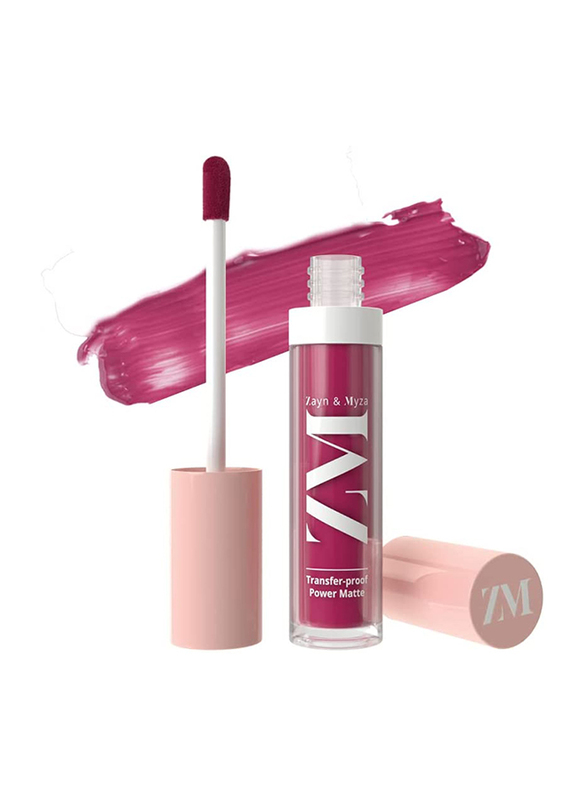 ZM Zayn & Myza Transfer-Proof Power Matte Lip Gloss, 6ml, Full Fuchsia, Pink