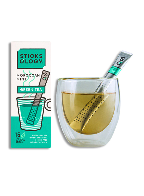 Sticksology Moroccan Mint Green Tea, 15 Tea Sticks
