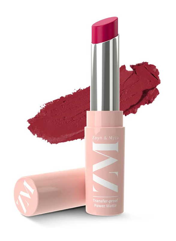 ZM Zayn & Myza Transfer-Proof Power Matte Lipstick, 3.2gm, Fuchsia Hype, Pink