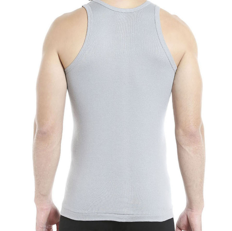 BYC Sleeveless Cotton Round Neck Vest for Boys, Light Grey, 13-14 Years