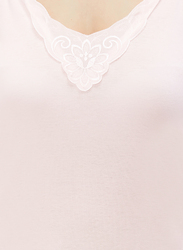 BYC Sleeveless Cotton V-Neck Camisole for Women, Light Pink, Large
