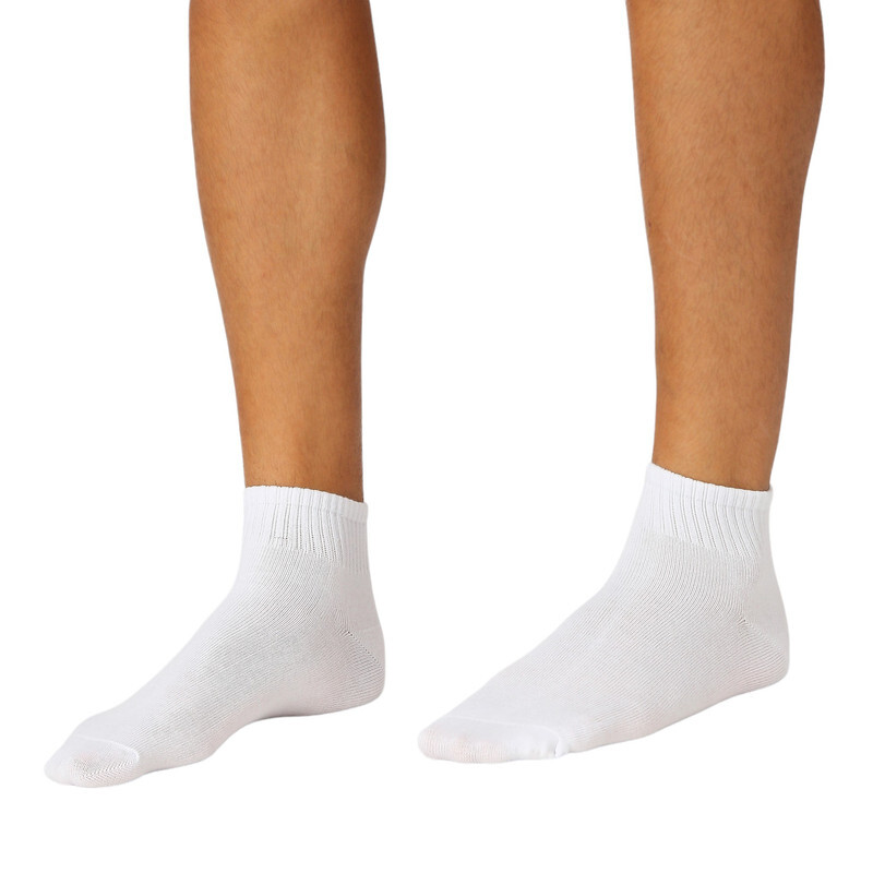 BYC MEN'S ANKLE LENGTH SOCKS - WHITE (PACK OF 3)