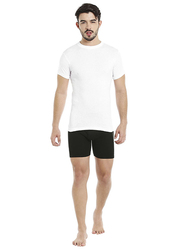 BYC Short Sleeve Cotton O-Neck Undershirt for Men, White, 3 Extra Large