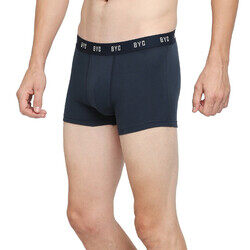 BYC MEN'S COTTON BOXER BRIEF TRUNKS - NAVY BLUE