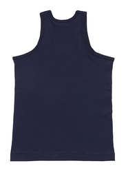 BYC Sleeveless Cotton Round Neck Vest for Boys, Navy Blue, 13-14 Years