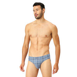 BYC MEN'S PRINTED COTTON BRIEF - BLUE