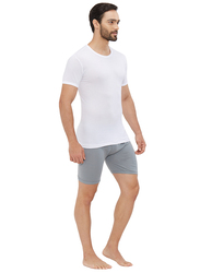 Aerocool Short Sleeve Cotton Round Neck Undershirt for Men, White, Extra Large