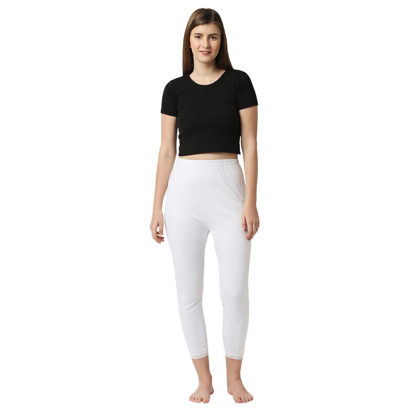 

BYC WOMEN'S COTTON THERMAL PAJAMA - WHITE