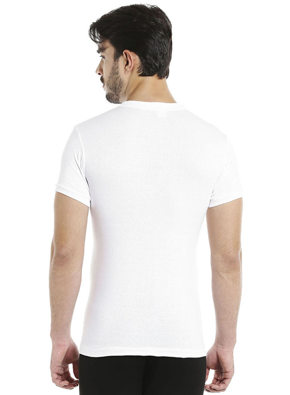 BYC Short Sleeve Cotton O-Neck Undershirt for Men, White, 3 Extra Large