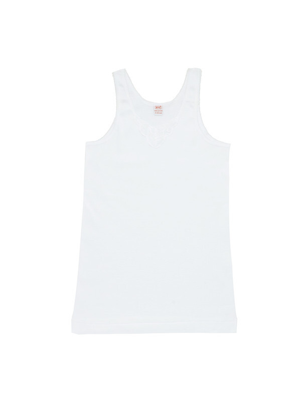 BYC GIRLS WHITE COTTON VEST -WHITE