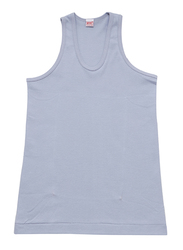 BYC Sleeveless Cotton Round Neck Vest for Boys, Light Grey, 13-14 Years