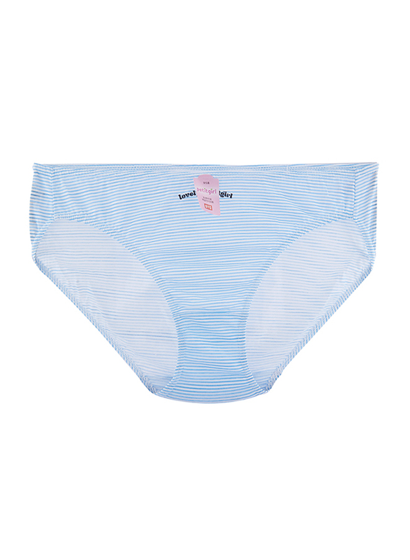 BYC Cotton Striped Brief Panties for Girls, 3 Pieces, Multicolor, 90 (Medium)