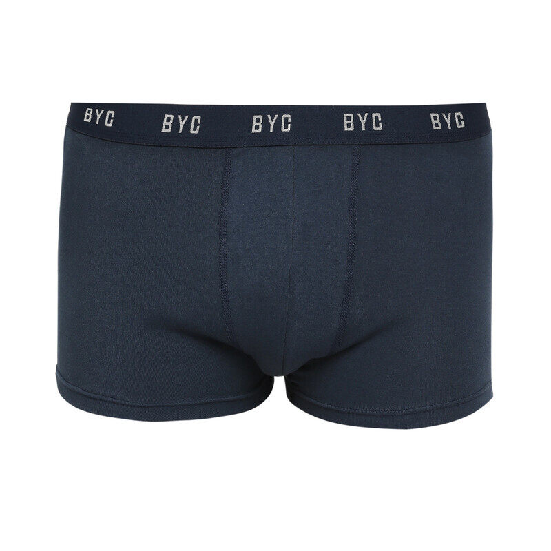 BYC MEN'S COTTON BOXER BRIEF TRUNKS - NAVY BLUE