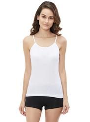 بي واي سي قميص قصير من القطن بدون أكمام للنساء أبيض M