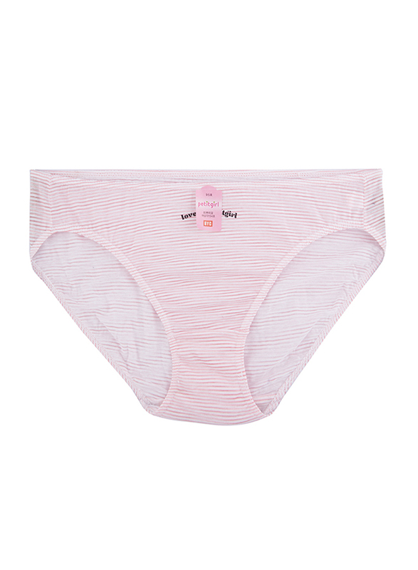 BYC Cotton Striped Brief Panties for Girls, 3 Pieces, Multicolor, 90 (Medium)