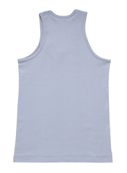 BYC Sleeveless Cotton Round Neck Vest for Boys, Light Grey, 13-14 Years