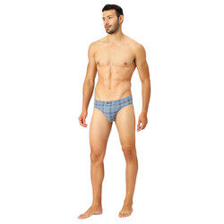 BYC MEN'S PRINTED COTTON BRIEF - BLUE