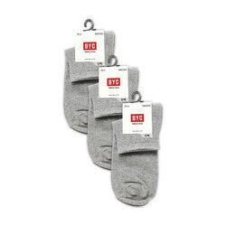 BYC MEN'S ANKLE LENGTH SOCKS - GREY (PACK OF 3)