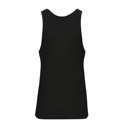 BYC MEN'S LONG LENGTH COTTON VEST - BLACK