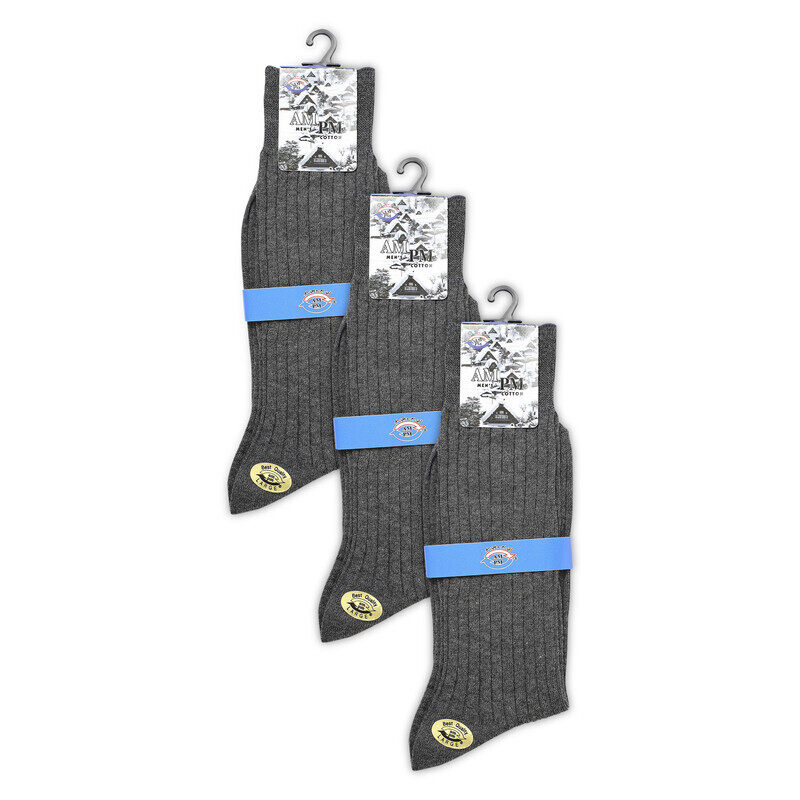 AM-PM MEN'S FORMAL SOCKS - GREY (PACK OF 3)