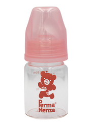 Permanenza Standard Neck Glass Feeding Bottle, 60ml, Pink