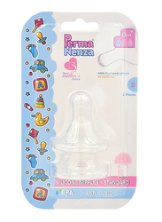 Permanenza Short Standard Silicone Nipple, 2 Pieces, Small, Clear