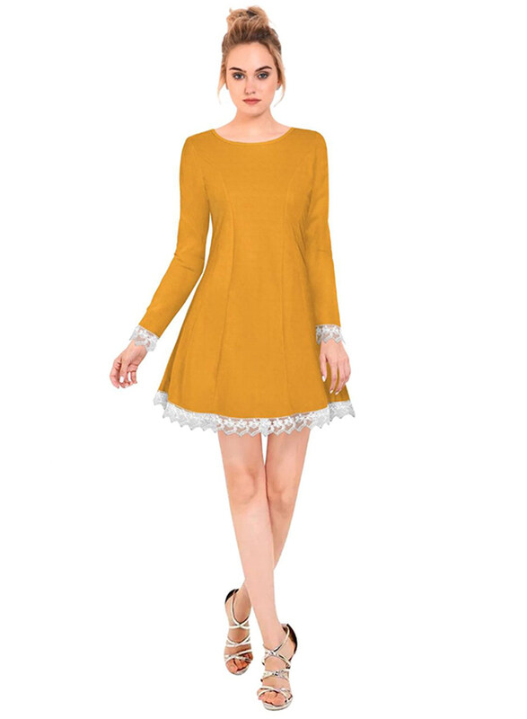 

Unbranded Frill One Piece Dress for Women, Extra-Large, Yellow/White