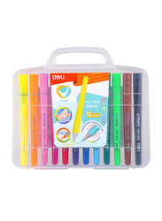 Deli 12-Piece U-touch Felt Pen Set, C106 04, Multicolor