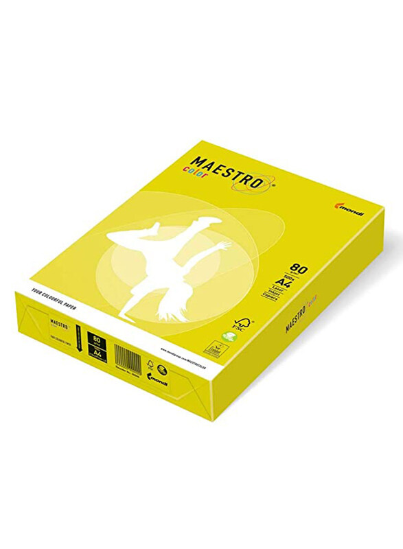 

Maestro Color Paper, 210 x 297mm, 500 Sheets, 80 GSM, A4 Size, Light Yellow