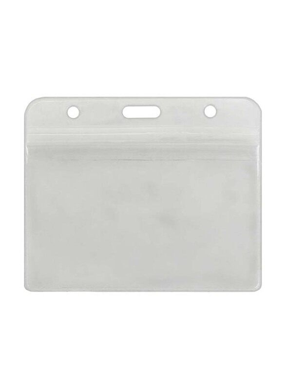 Deli PVC Horizontal Id Card Holder, 5758, Clear