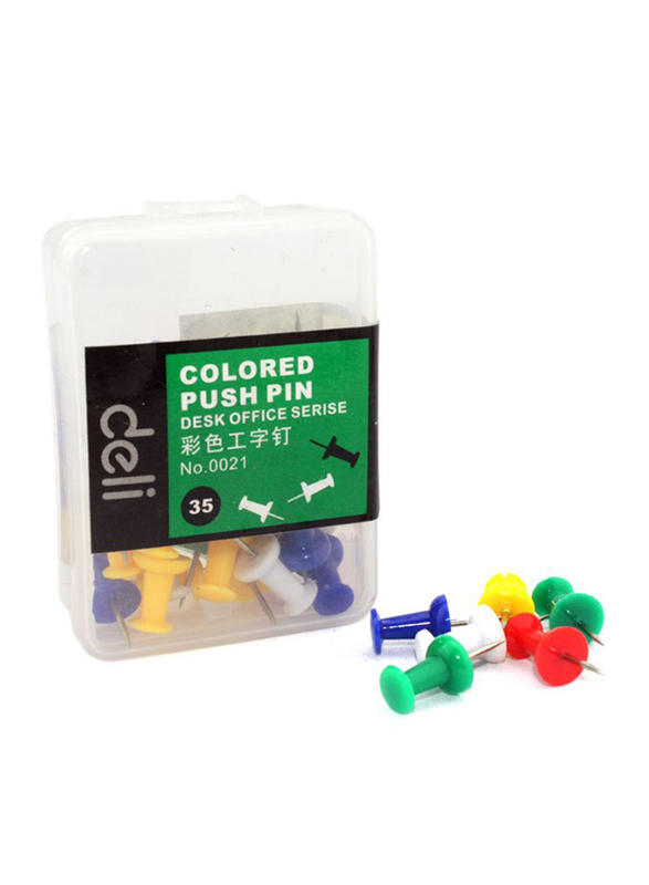 Deli 35-Piece Push Pin, 0021, Multicolour